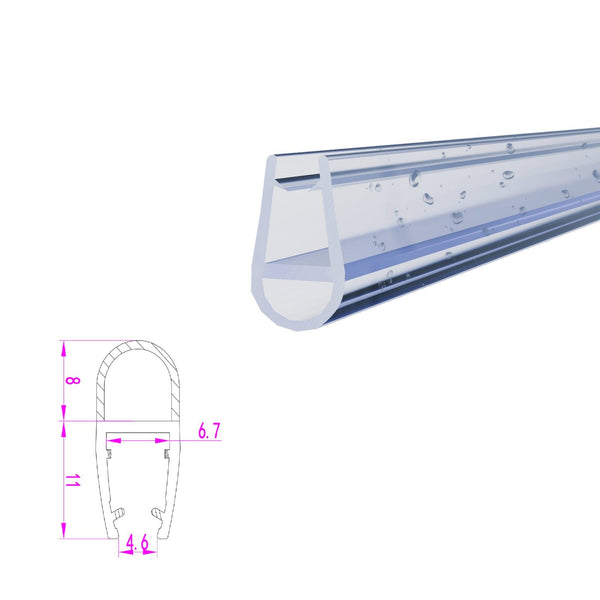 GUGLIEMO Duschdichtung Ballondichtung Streifdichtung Ersatzdichtung für Duschtür Gerade Glasstärke 5 mm 6 mm 7 mm 8 mm - WITEN&NOCK
